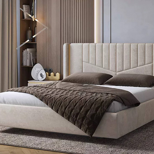 Кровать с подъемным механизмом Диор 160х200 кашемир суфле