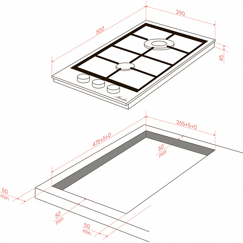 Варочная поверхность MONSHER MSG 33 Acier