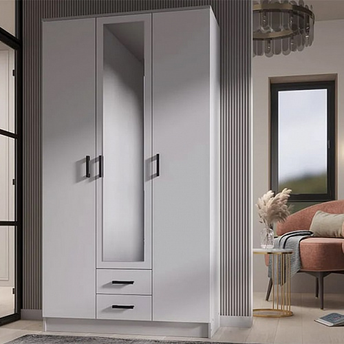 Шкаф Трио Белый гладкий