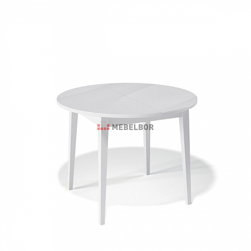 Стол обеденный Kenner 1000 М белый/стекло белое глянец