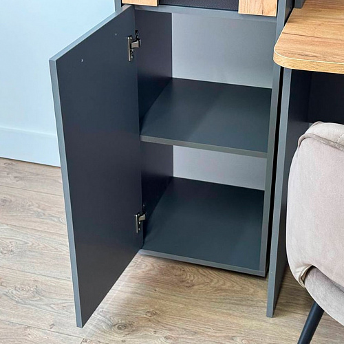 Стеллаж Лайт-2 графит/дуб крафт золотой