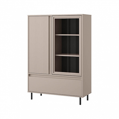 Шкаф с витриной MONA 1V1D1S Глиняный серый