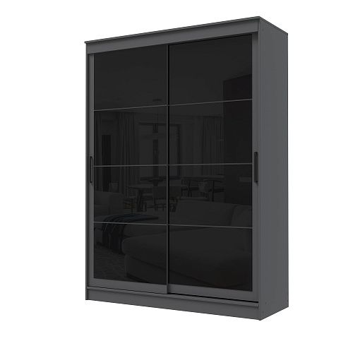 Шкаф-купе ГРАНД 1 1,6 Графит/Лакобель черный