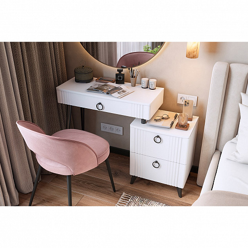 Туалетный столик Ева белое дерево/белый матовый