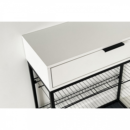 Обувница Краш черный муар/белое дерево