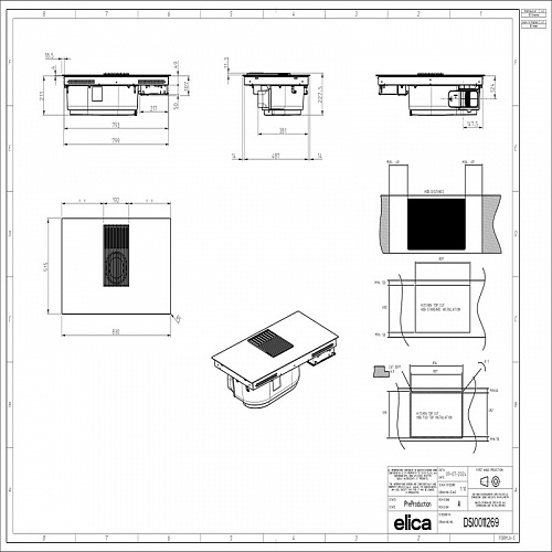 Варочная панель с вытяжкой ELICA NIKOLATESLA LIBRA EVO BL/A/83-PRF0196340