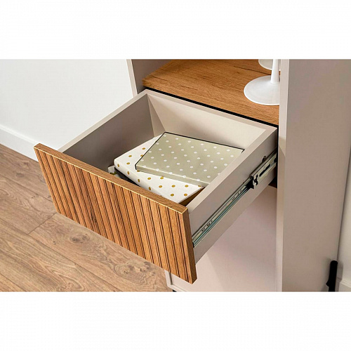 Стеллаж Доминика кашемир/дуб крафт золотой