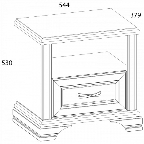 Тумба прикроватная 1S MONAKO Сосна винтаж/дуб анкона