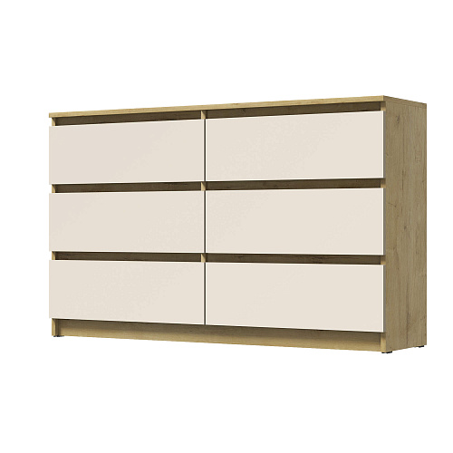 Комод ВЕГА 6Я Дуб Вотан/Сатин