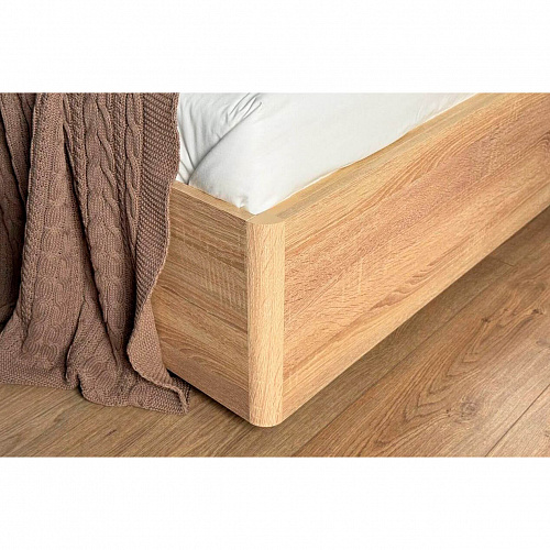 Кровать с подъемным механизмом Юлия 160х200 дуб сонома/белый(плюш)