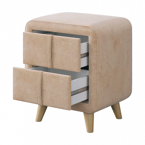 Тумба прикроватная Софи 3 песок алькантара (велюр)