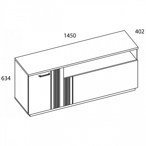 Тумба MATEO RTV 2DN Белый/Дуб наварра