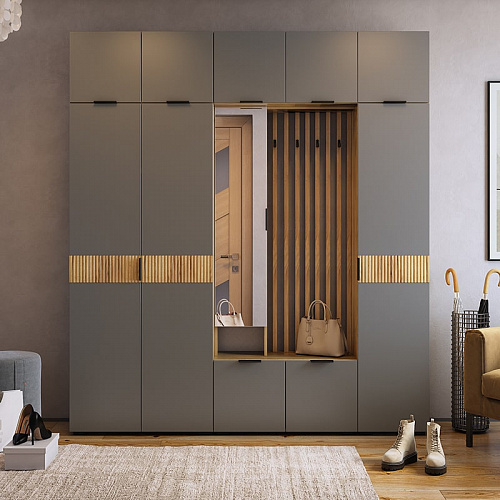 Шкаф однодверный Бери дуб крафт золотой/графит