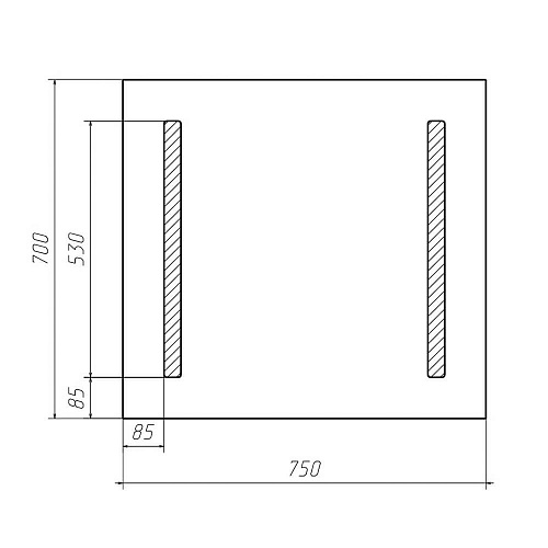 Зеркало Good Light-2 750х700 с подсветкой Домино