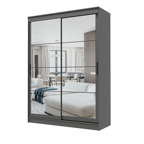 Шкаф-купе ГРАНД 1 1,6 Графит/Зеркало/Зеркало
