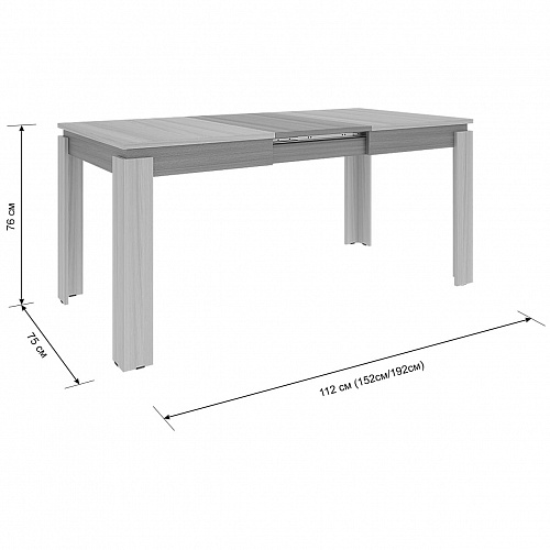 Стол обеденный раздвижной Гермес 2 белое дерево/дуб крафт золотой