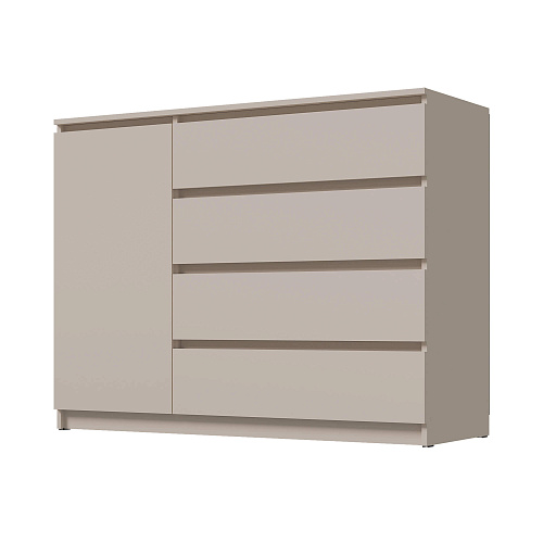 Комод ВЕГА Люкс 1Д-4Я Сатин