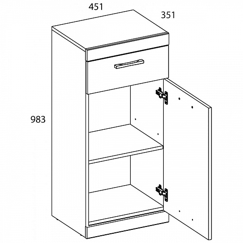 Тумба 1D1SH OSKAR дуб Санремо