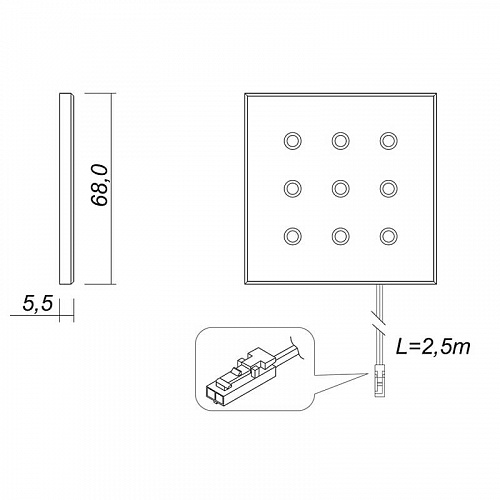 Комплект из 1-го LED светильника Fraxis-18