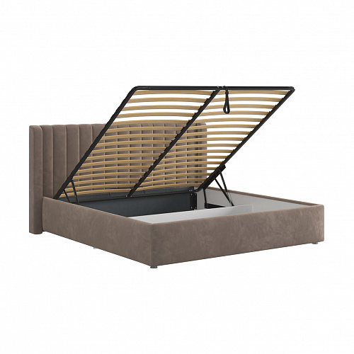 Кровать с подъемным механизмом Ева 180х200 латте (велюр)