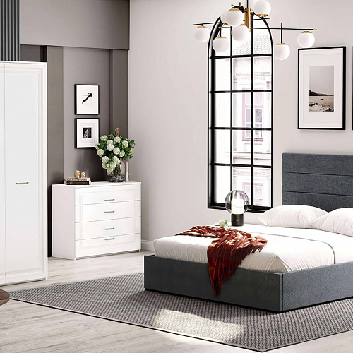 Комод Манхэттен 4 ящика Белый Аляска/Айс 06