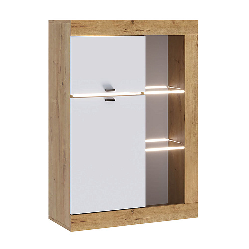 Гостиная ПРАГА №1 Дуб вотан/Белый гладкий