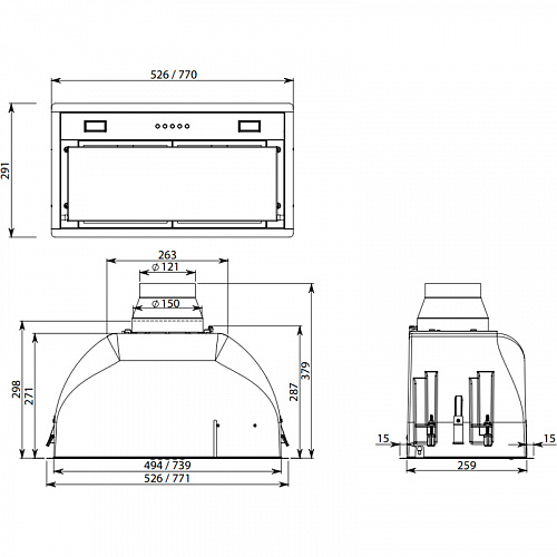 Встраиваемая вытяжка FALMEC CBIN70.E10#ZZZN460F