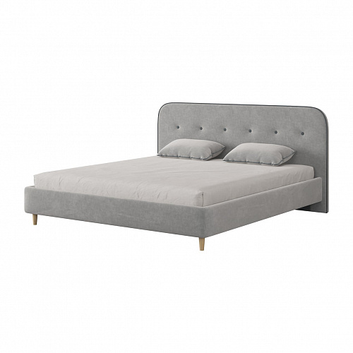 Кровать Лео 180х200 галька/графит (велюр)