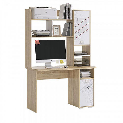 Стол компьютерный Энерджи дуб сонома/белый