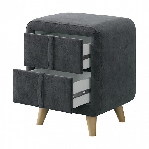 Тумба прикроватная Софи 3 грей алькантара (велюр)