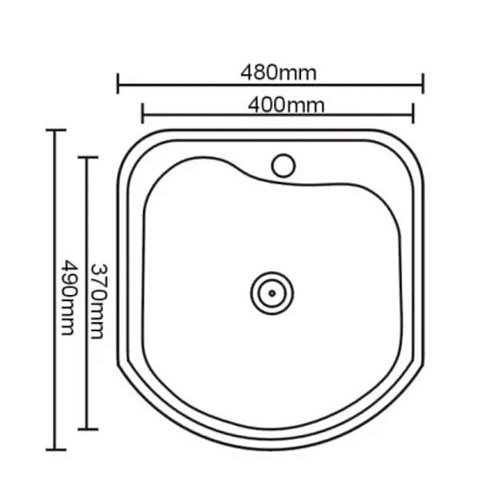 Мойка врезная 480х490 (толщина 0,6, глубина 165)