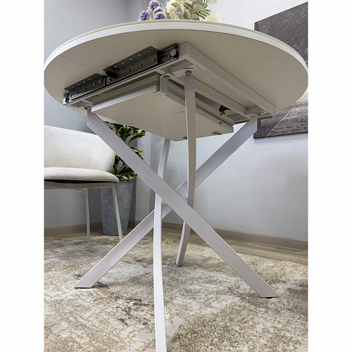 Стол обеденный Kenner R900 белый/керамика мрамор белый