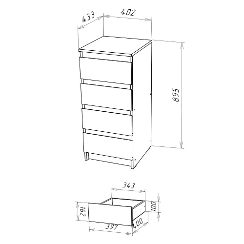 Комод НК STERN Т-2 Дуб Вотан