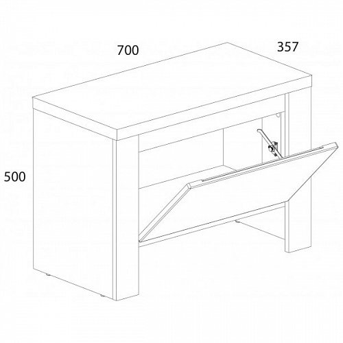 Тумба для обуви TAURUS 1D Белый/Дуб вотан