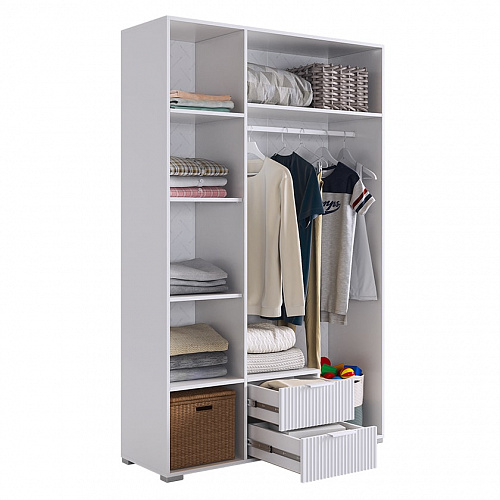 Шкаф трехдверный Зефир 109.02 белое дерево/белый (эмаль)