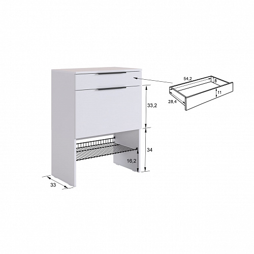 Обувница Баско белое дерево/белое дерево