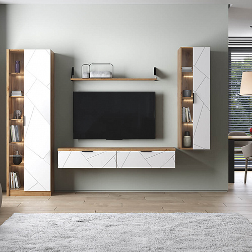 Шкаф навесной KAYLAS 1V-P  Дуб наварра/Эко джелато