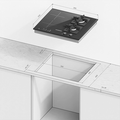 Комбинированная варочная поверхность Kuppersberg IGS 601