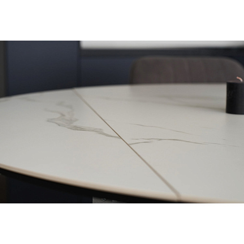 Стол обеденный керамический Раунд Белый