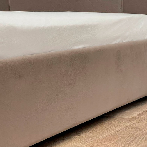 Кровать с подъемным механизмом Хлоя 160х200 латте (велюр)