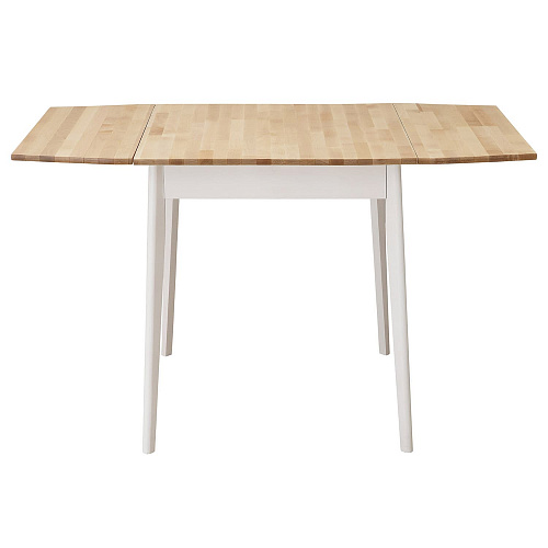 Стол обеденный бабочка ИДЕЯ массив Бесцветный (Лак)/СНЕГ