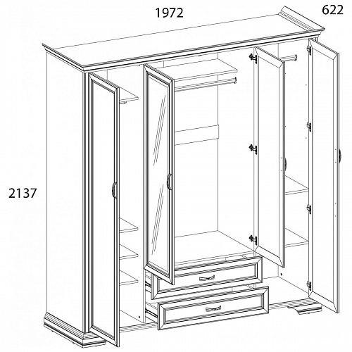 Спальный гарнитур MONAKO Сосна винтаж/дуб анкона
