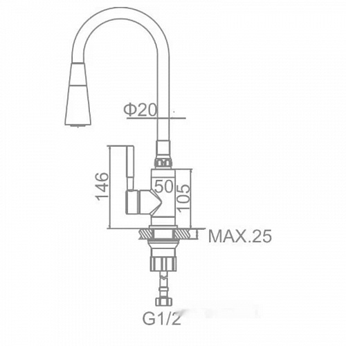 Смеситель для кухни Accoona A9890FF-1 с силиконовым изливом Черный