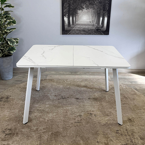 Стол обеденный Kenner AK1200 белый/керамика GLORIA WHITE