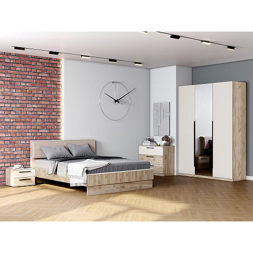 Спальный гарнитур Мишель Дуб крафт серый/Оливин