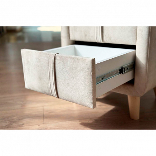 Тумба прикроватная Софи 3 песок алькантара (велюр)