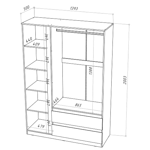 Шкаф НК STERN ШКЯ-3 Дуб Вотан