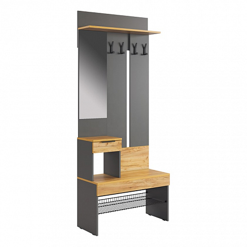 Прихожая Баско К1 графит/дуб крафт золотой