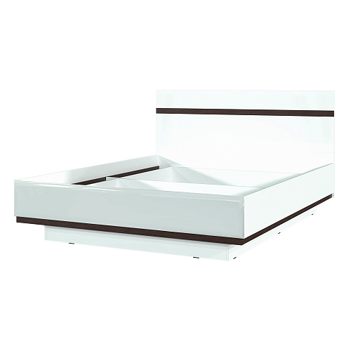 Кровать с подъемным механизмом Соло 1600 Белый/Венге/Белый глянец/Венге