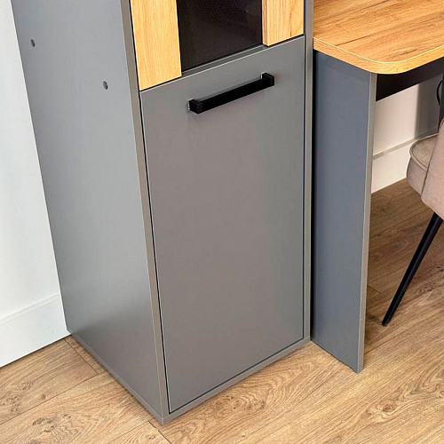 Стеллаж Лайт-2 графит/дуб крафт золотой